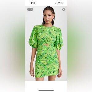 Chic Green and Yellow Mini Dress